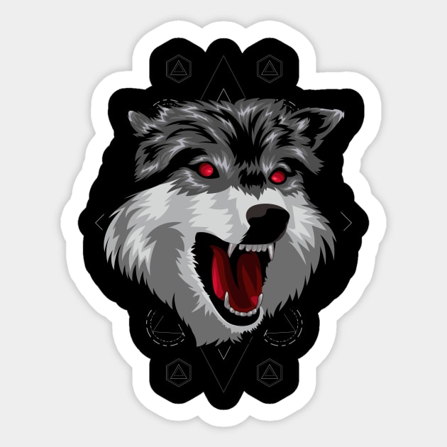 grey wolf Sticker by SHINIGAMII